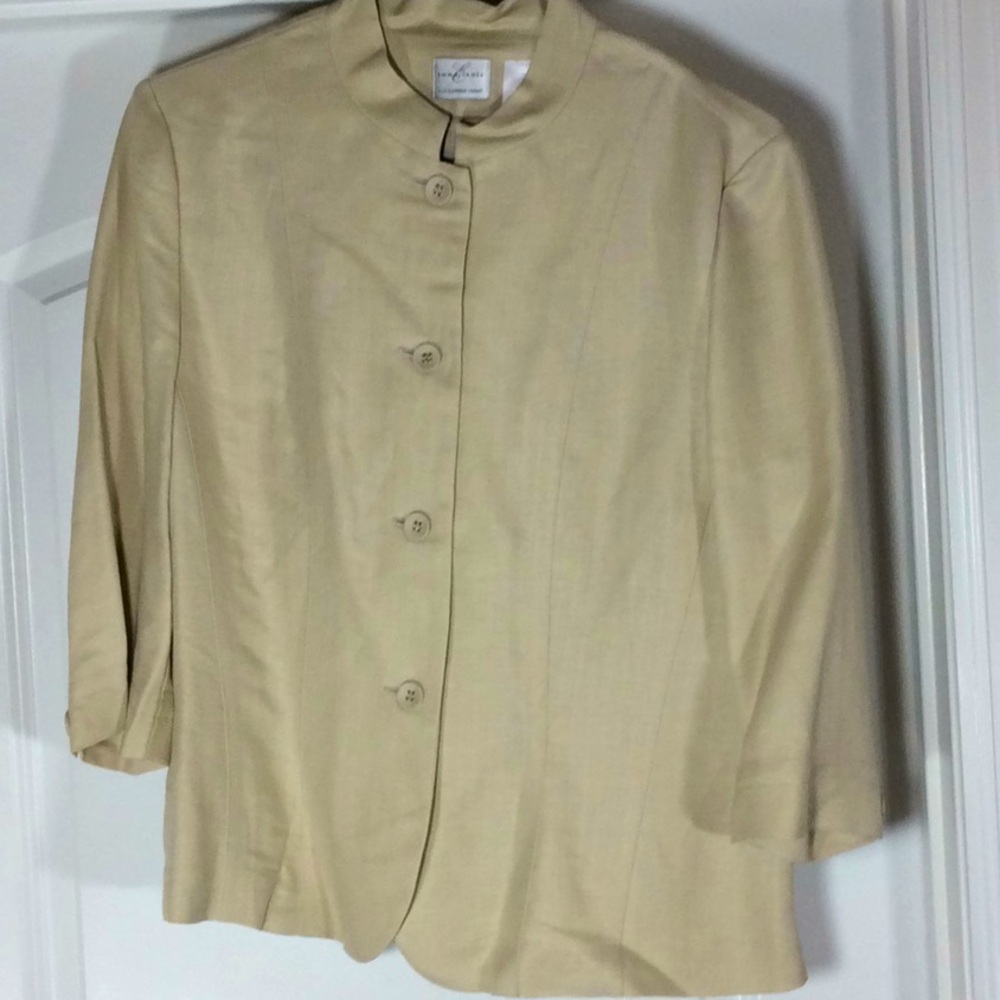 Linen Crew Neck Blazer